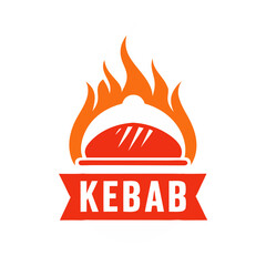 Vector art of a kebab restaurant logo icon illustration 