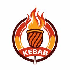 Vector art of a kebab restaurant logo icon illustration 