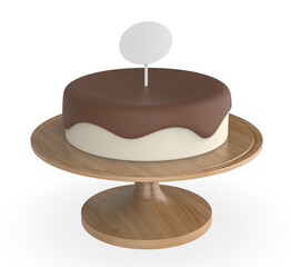Cake Paper topper blank template 3d illustration.