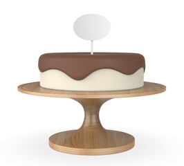 Cake Paper topper blank template 3d illustration.