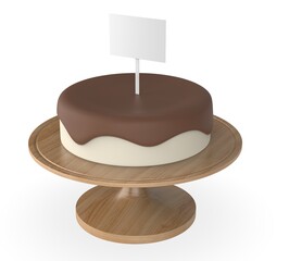 Cake Paper topper blank template 3d illustration.