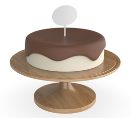 Cake Paper topper blank template 3d illustration.