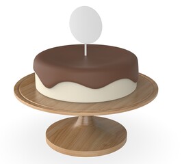 Cake Paper topper blank template 3d illustration.