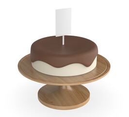 Cake Paper topper blank template 3d illustration.