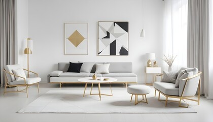 Photo interior modern design room 3d illustration