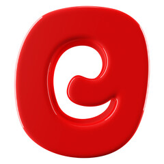 Red 3D Font Letter O uppercase