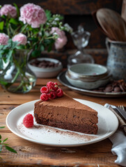 chocolate cake on a plate