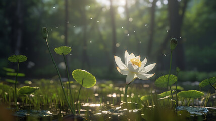 Water lily in the pond