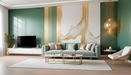 Photo interior modern design room 3d illustration