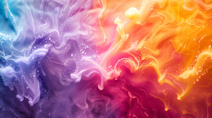 Obraz premium A vibrant and swirling mixture of Holi colored paint liquid