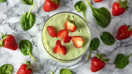 Fresh Spinach and Strawberry Shake