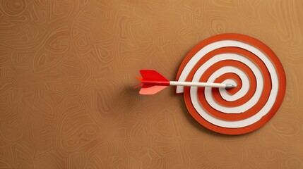 A minimalist brown target symbolizing focus and goal-setting, with plenty of copy space for customization.