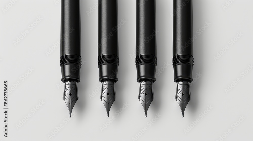 Poster minimal ink pens displayed on a plain background, highlighting their streamlined form and functional