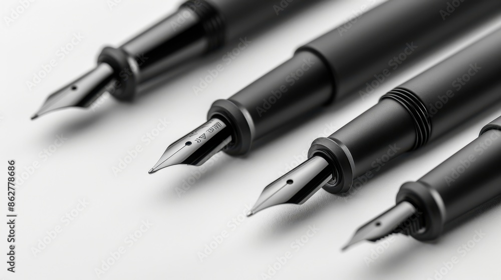 Poster minimal ink pens displayed on a plain background, highlighting their streamlined form and functional