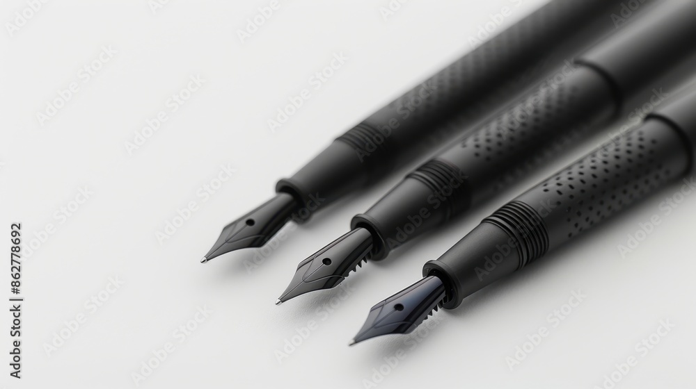 Poster minimal ink pens displayed on a plain background, highlighting their streamlined form and functional