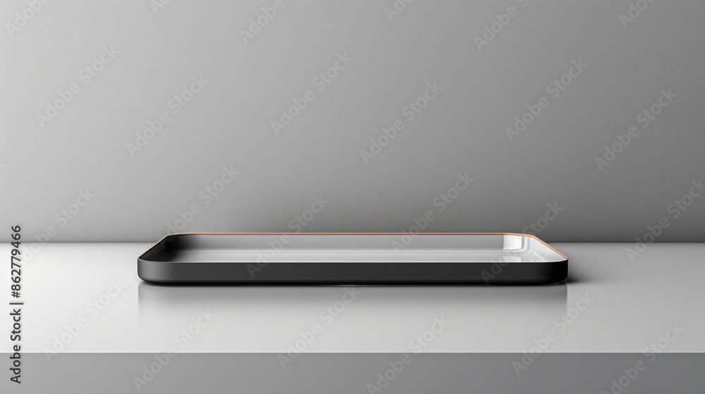 Aufkleber a desk tray on a minimalistic, simple background. the clean lines and uncluttered backdrop emphasize
