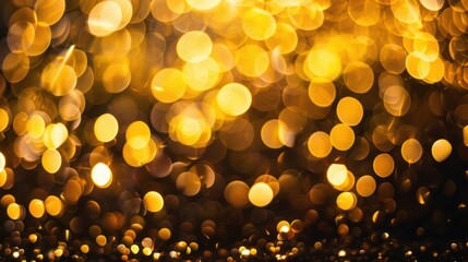 Golden Lights Bokeh Background