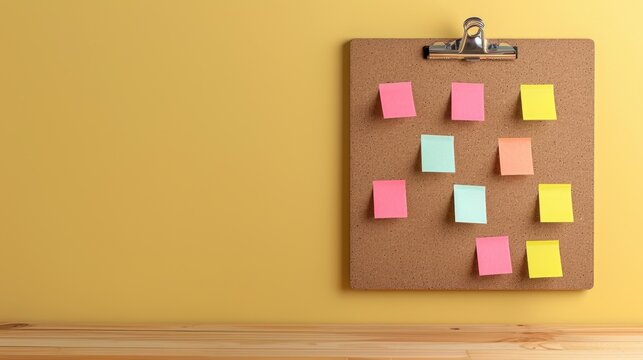 Bulletin board on a simple background, showcasing its clean design and functionality for organizing notes and reminders in a stylish way.