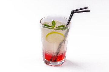fresh lemonade in a glass on a white background 1