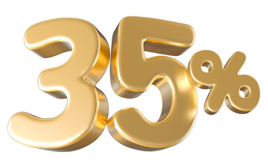 Obraz premium 35 Percent Off Sale Gold Number 3D Render