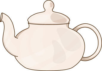 Green mint tea with oranges in ceramic teapot