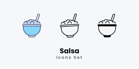 Salsa icons vector set stock illustration