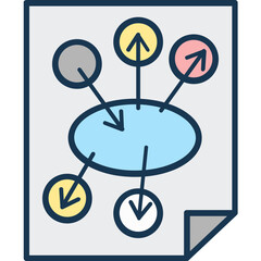 Business Plan Icon Colored Outline Icon

