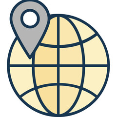 Global Icon Colored Outline Icon

