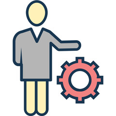 Businessman Icon Colored Outline Icon

