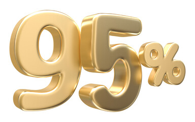 95 Percent Off Sale Gold Number 3D Render