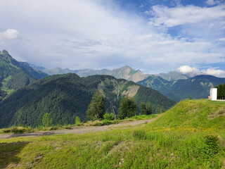 Obraz premium Qabala Tufandag Resort. Rope line Yatmish Gozal.