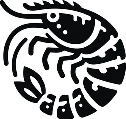 shrimp fish silhouette vector illustration