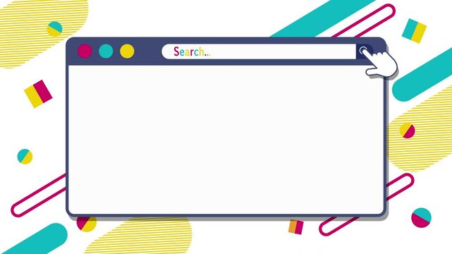 ウェブ検索のフレーム、クリックするアニメーション