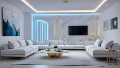 Photo interior modern design room 3d illustration