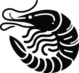 shrimp fish silhouette vector illustration