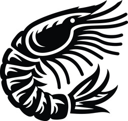 shrimp fish silhouette vector illustration