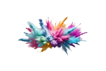 Explosion of colored powder isolated on transparent background. Power and art concept, abstract blust of color powder explosion. png
