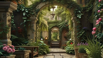 Obraz premium interior of a church in the christmas