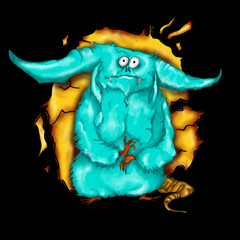 Cute furry monster