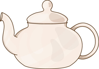 Green mint tea with oranges in ceramic teapot