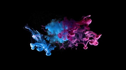 Abstract Swirling Ink in Vibrant Hues