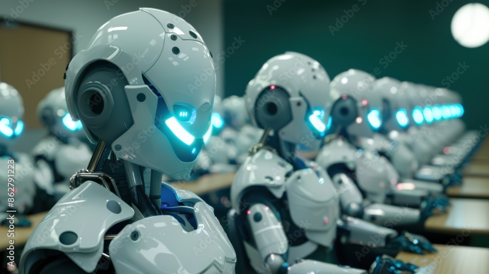 Poster the classroom of robots