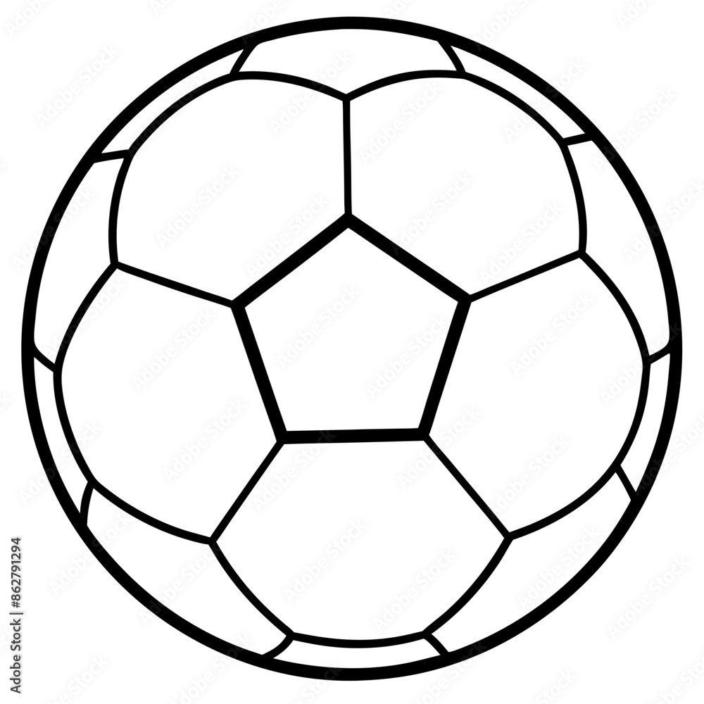 Wall mural Classic Black White Soccer Ball Drawing stock illustrations