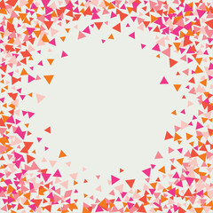 Frame of colored triangles abstract geometric pattern. Can be used as poster, banner, border, background, wallpaper, card, print, web. Vector illustration.