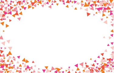 Frame of colored triangles abstract geometric pattern. Can be used as poster, banner, border, background, wallpaper, card, print, web. Vector illustration.