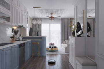 Coastal Grandmother Chic Soothing Neutrals & Timeless Comfort in the Kitchen