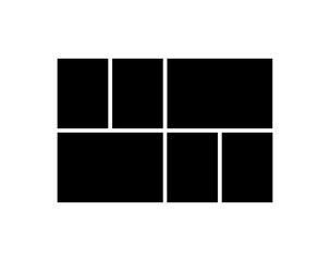 Template of collage 6 frame photos moodboard. picture album board template vector illustration