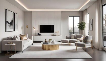 Fototapeta premium Photo interior modern design room 3d illustration