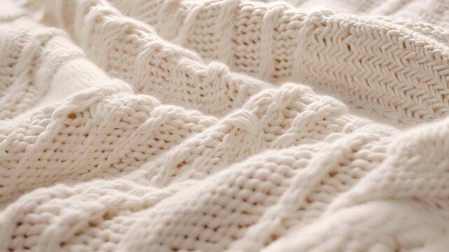 Knitted Comfort The intricate knit pattern of the blanket is evident in this closeup highlighting its cozy and comforting texture.