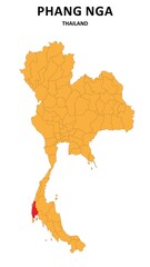Phang Nag Map is highlighted on the Thailand map with detailed State and region outlines.